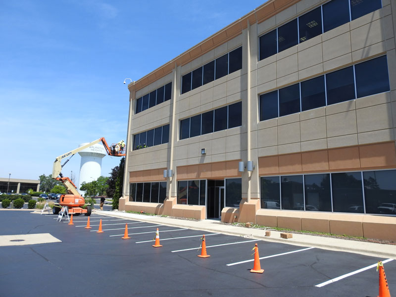 parking area near commercial space